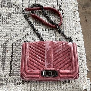New condition velour pink Rebecca minkoff crossbody